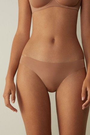 Beige Intimissimi Brazilian Seamless Ultra Light Microfiber Women Briefs | UeDhHwcz