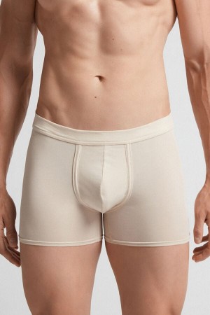 Beige Intimissimi Natural Fresh Cotton Men Boxer | 9z8RJQuS