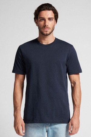 Black Intimissimi Cotton Jersey Men T-Shirt | IaimrX3r