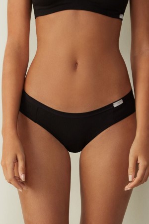 Black Intimissimi Cotton Women Panties | FBoS5DIs