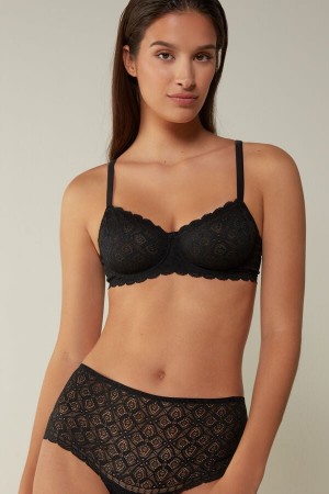 Black Intimissimi Daniela Balconette Lace Women Bra | DUIirlq5