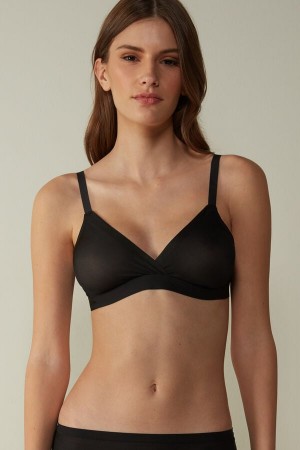 Black Intimissimi Emma Invisible Touch Triangle Women Bra | msYeRIes