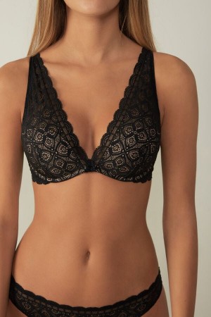 Black Intimissimi Giorgia Balconette Lace Women Bra | iQ2oSm8m