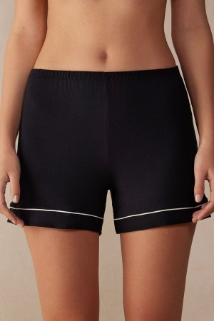 Black Intimissimi Modal With Contrast Trim Women Shorts | aUxwp7jQ