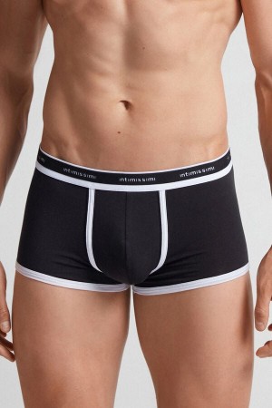 Black Intimissimi Natural Fresh Cotton Men Boxer | YRp8mvu9