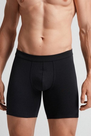 Black Intimissimi Superior Cotton Long Men Boxer | mQjs1kFH