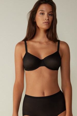 Black Intimissimi Sveva Invisible Touch Balconette Women Bra | 6xJ5Fhvy