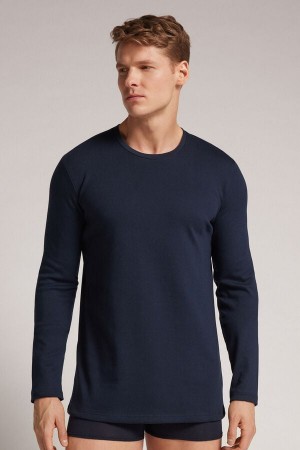 Black Intimissimi Top In Warm Cotton Men Long Sleeve | B61vZAUs