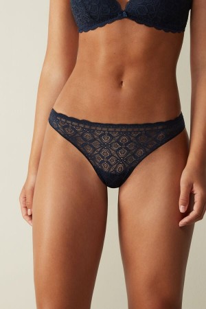 Blue Intimissimi Lace And Microfiberzilian Women Briefs | m42DAp7b