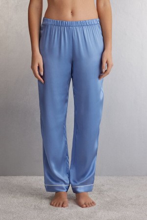 Blue Intimissimi Silk Satin Women Pants | gjy7DBlT