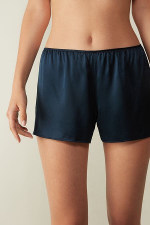 Blue Intimissimi Smooth Silk-Satin Women Shorts | a2fKeJ55