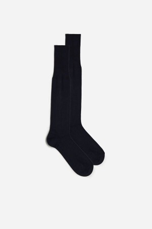 Blue Intimissimi Tall Cashmere-Silk-Cotton Blend Men Socks | CKjJQ7uC