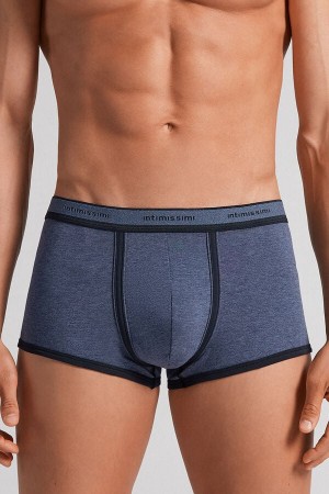 Blue / Blue Intimissimi Superior Cotton With Logo Men Boxer | zJR2c7ZR