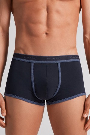 Blue / Blue Intimissimi Superior Cotton With Logo Men Boxer | QhrNR50g