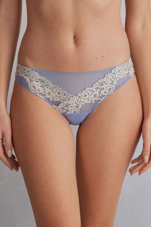 Blue / White Intimissimi Pretty Flowerszilian Women Briefs | 3JKS1GZU