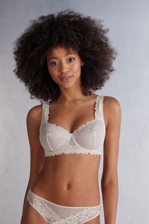 Cream Pink Intimissimi Pretty Flowers Daniela Balconette Women Bra | YteNbYyx