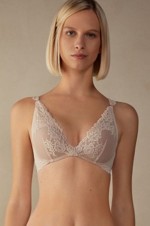 Cream Pink Intimissimi Pretty Flowers Giorgia Balconette Women Bra | vh8cZITs