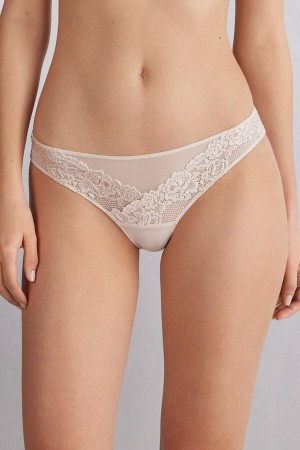 Cream Pink Intimissimi Pretty Flowerszilian Women Briefs | DpftFCrW