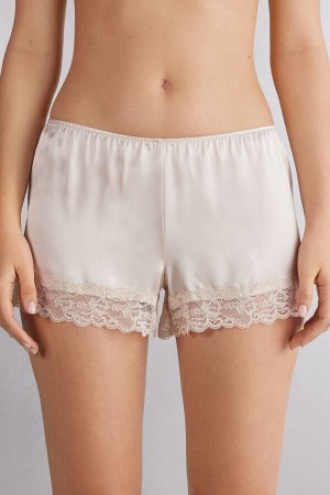 Cream Pink Intimissimi Silk Women Shorts | xbFRTrWI