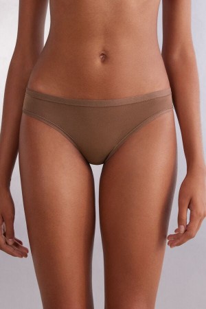 Dark Beige Intimissimi Ultralight Cottonzilian Women Briefs | IXmSzFpN