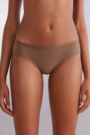 Dark Beige Intimissimi Ultralight Cotton Women Panties | TkebxkFb