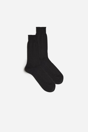 Dark Grey Intimissimi Short Chashmere-Silk-Cotton Men Socks | cNFxcwXI