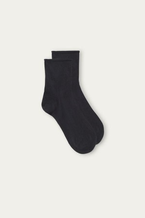 Dark Grey Intimissimi Superior Cotton Ankle Men Socks | 7pxBpsuF