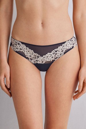 Deep Blue / Light Yellow Intimissimi Pretty Flowerszilian Women Briefs | WqggURga