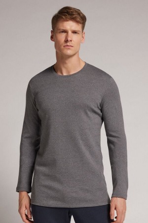 Deep Grey Intimissimi Top In Warm Cotton Men Long Sleeve | ipxDmC5k