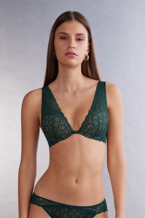 Green Intimissimi Elena Balconette Lace Women Bra | yZs8spGG