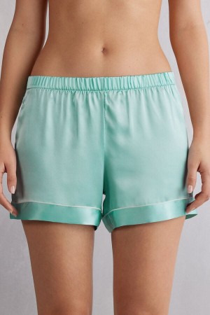 Green Intimissimi Silk With Contrast Trim Women Shorts | oUQ06hiS