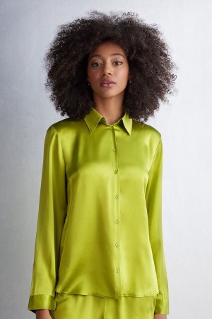 Green Intimissimi Silk Women Shirt | YWDTqNHF