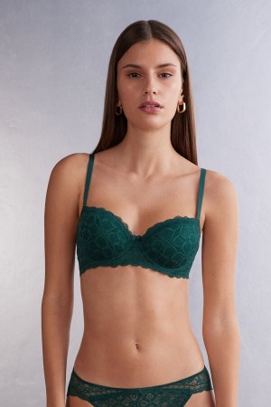 Green Intimissimi Sofia Balconette Lace Women Bra | bR76kD0T