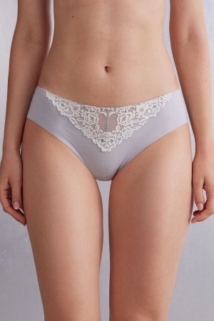 Grey Intimissimi Pretty Flowers Seamless Cotton Women Panties | KDhpBSNn