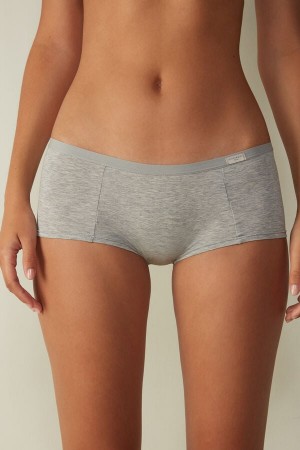 Light Grey Intimissimi Cotton Boyshorts Women Shorts | ISoGkSR6