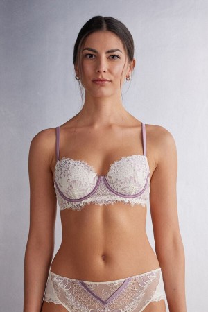 Light Yellow Intimissimi Secret Garden Sofia Balconette Women Bra | tCt8bRKb