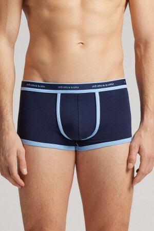 Navy Intimissimi Superior Cotton With Logo Men Boxer | 800z634y