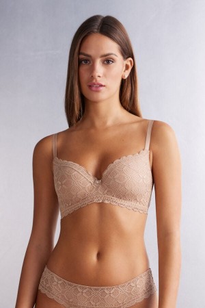 Orange Beige Intimissimi Adele Triangle Lace Women Bra | xurUI3eI