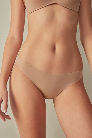 Orange Beige Intimissimi Brazilian Seamless Ultra Light Microfiber Women Briefs | RFJjmkNk