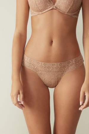 Orange Beige Intimissimi Lacezilian Women Briefs | H6NkK4xn