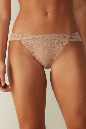 Orange Beige Intimissimi Low Rise Lace Women Panties | zNeb9rI2