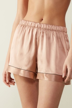 Pink Intimissimi Silk With Contrast Trim Women Shorts | rgk2Ny7T