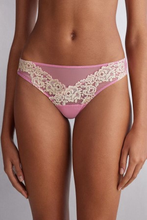 Pink / White Intimissimi Pretty Flowerszilian Women Briefs | QHRQqWNg