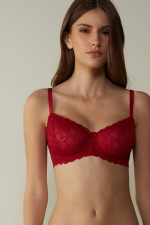 Red Intimissimi Daniela Balconette Lace Women Bra | wFocIWJg