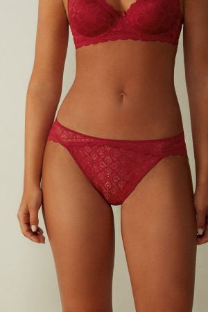 Red Intimissimi Low Rise Lace Women Panties | wSzyHK8G