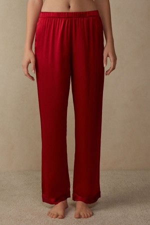 Red Intimissimi Silk Satin Women Pants | HyuQS1Dj