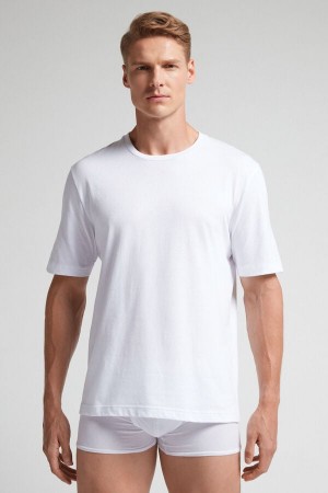 White Intimissimi Cotton Jersey Men T-Shirt | wJSAz7vv