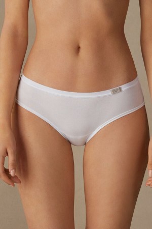 White Intimissimi Cozy Cotton Women Panties | JC6Acjge