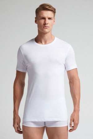 White Intimissimi Extrafine Superior Cotton Men T-Shirt | nf1JgYwj