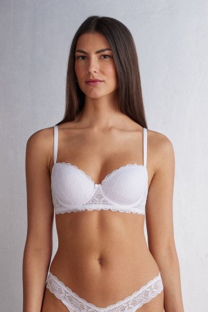 White Intimissimi Sofia Balconette Lace Women Bra | nCozk9ZB